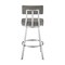 Armen Living Jinab Swivel Counter Stool in Brushed Stainless Steel with Gray Faux Leather 840254335288 - alternate 2